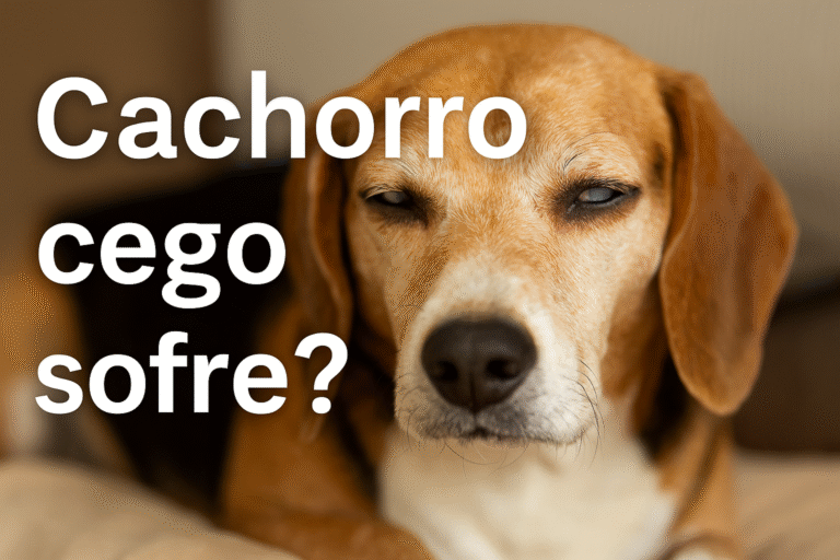 Cachorro cego sofre