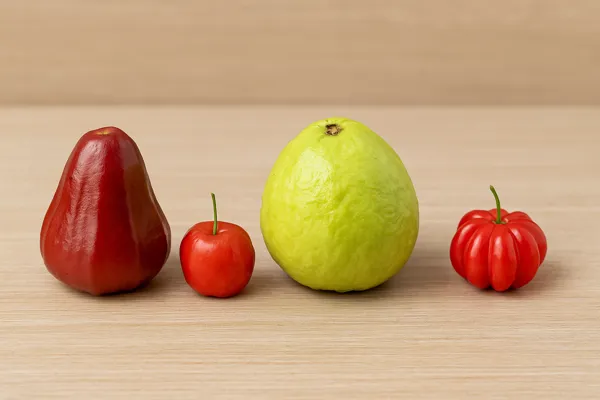 Diferença entre Jambo Fruta e Outras Frutas Tropicais: Acerola, Pitanga e Goiaba